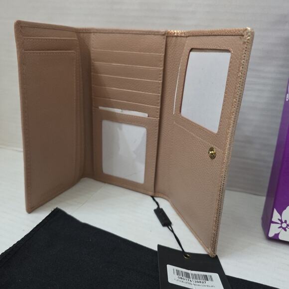 Amphora Leather & Fabric Checkbook Wallet Bi-Fold Pink 2 Tone New - Picture 4 of 8